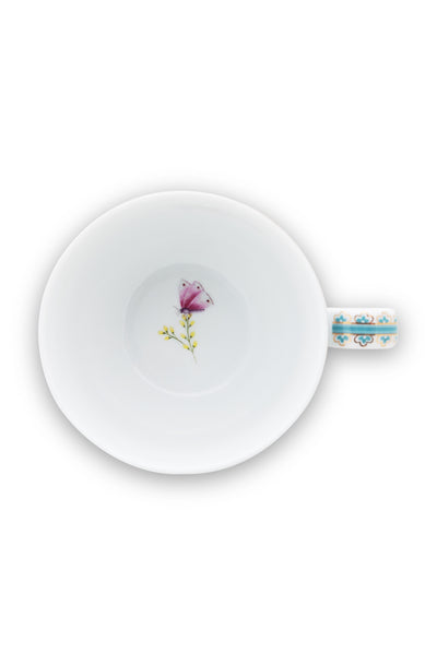 Pip Studio Cappuccino Tasse mit Teller Blushing Birds weiß