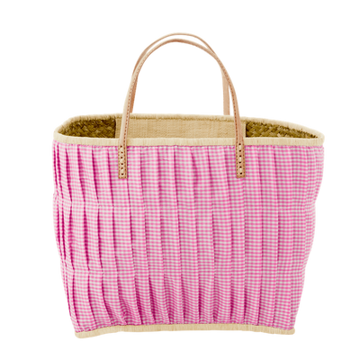 Rice Bast-Shopper Square pinkfarben groß