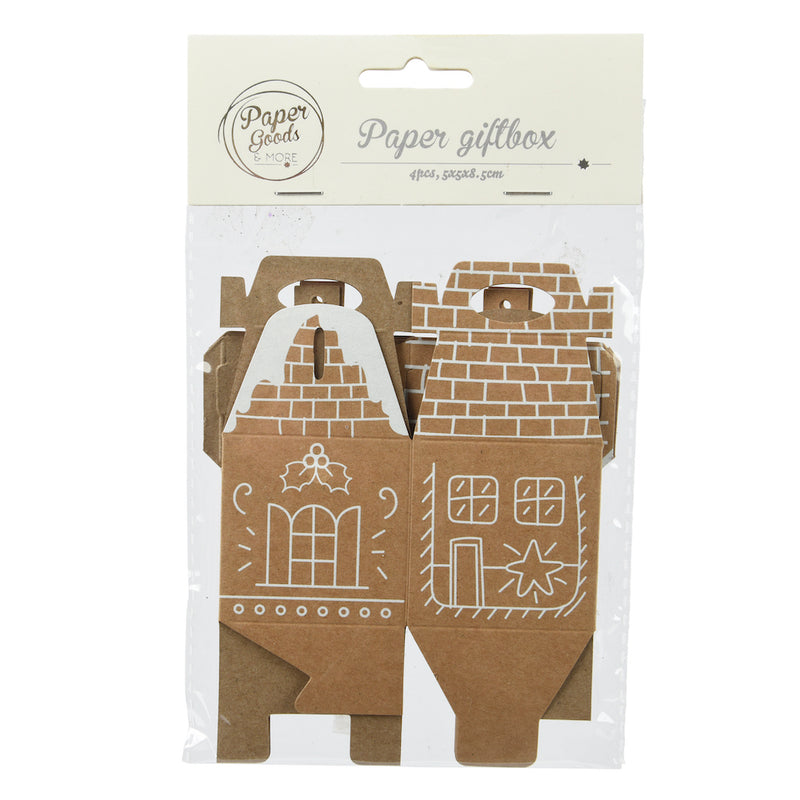 Geschenkverpackung Lebkuchenhaus 4er-Set