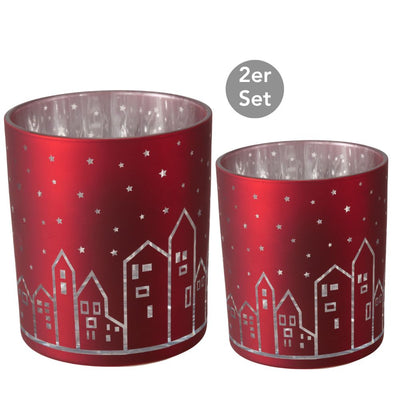 Windlicht Weihnachtsstadt 2er-Set