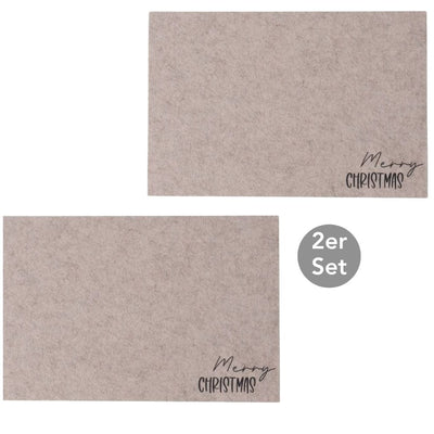 Tischset Merry Christmas 2er-Set beige