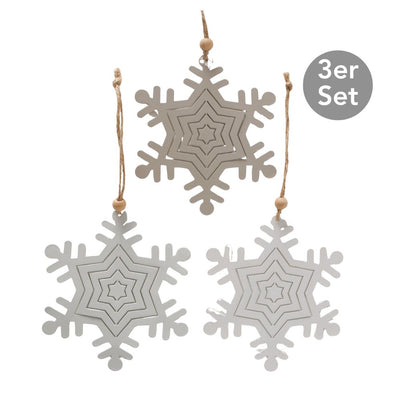 Dekohänger Schneeflocken 3er-Set