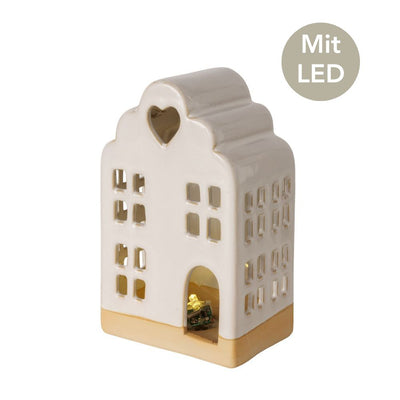 LED Lichthaus cremefarben 15,5 cm