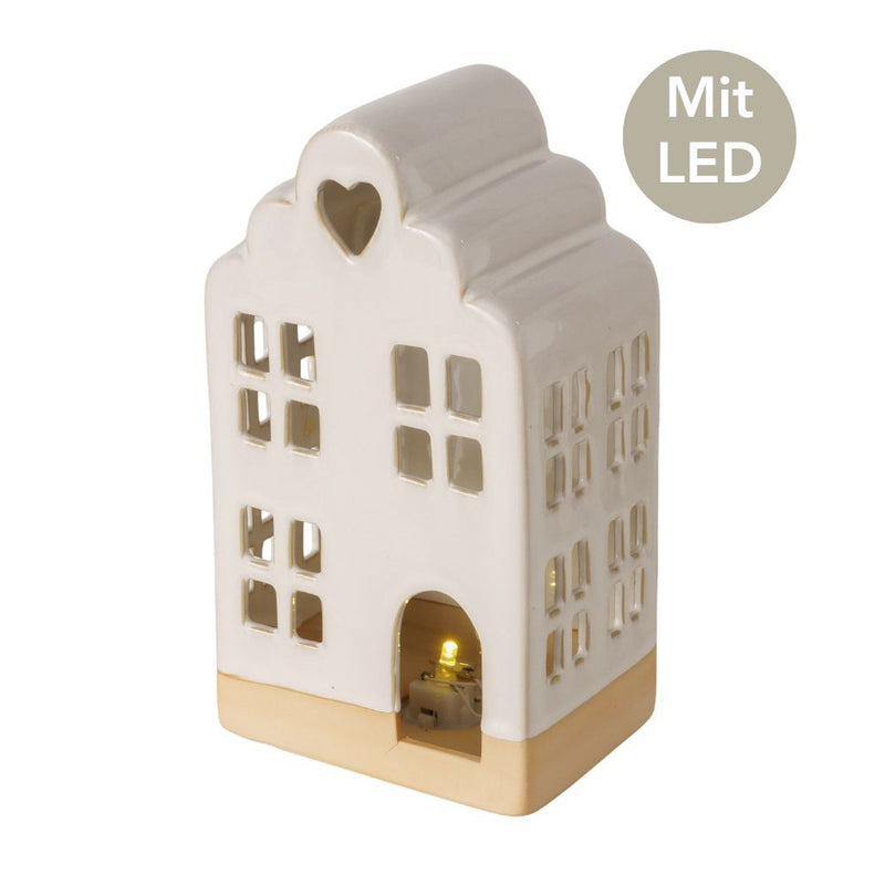 LED Lichthaus cremefarben 21 cm