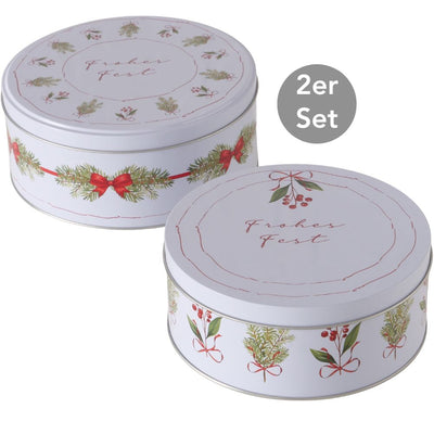 Vorratsdose Mistelzweige 2er-Set weiß