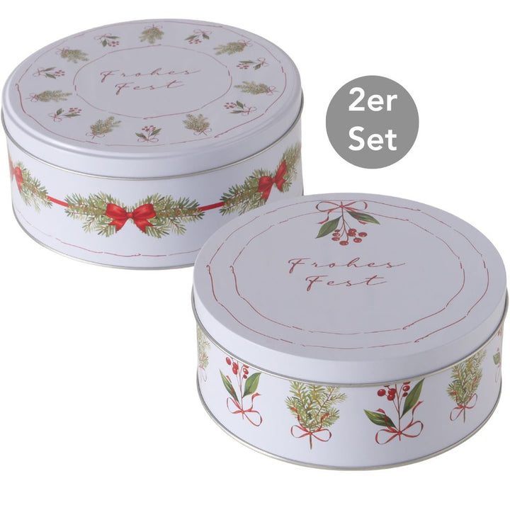 Vorratsdose Mistelzweige 2er-Set weiß