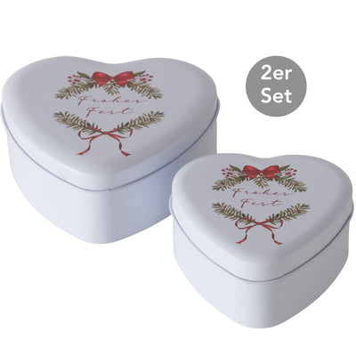 Herzdose Mistelzweig 2er-Set weiß
