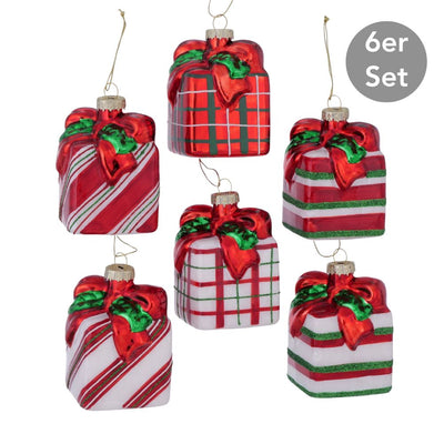 Dekohänger Geschenk 6er-Set rot