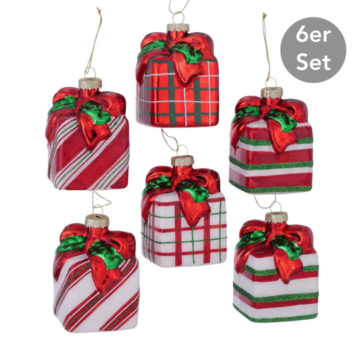Dekohänger Geschenk 6er-Set rot