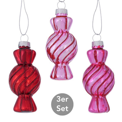 Dekohänger Bonbon 3er-Set pink-rot