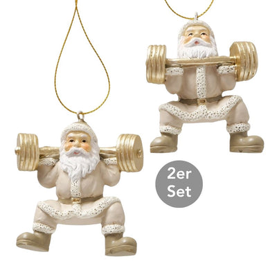 Dekohänger Weihnachtsmann 2er-Set beige