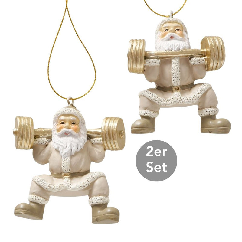 Dekohänger Weihnachtsmann 2er-Set beige