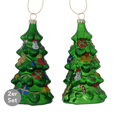 Dekohänger Tannenbaum Magnus 2er-Set grün
