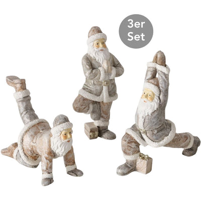 Dekofigur Weihnachtsmann Yoga 3er-Set