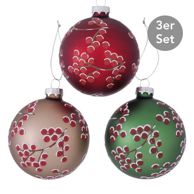 Weihnachtskugel Beeren 3er-Set