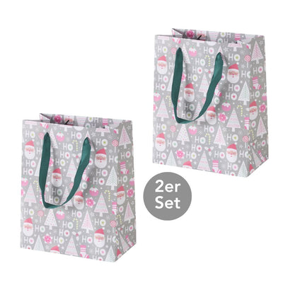 Geschenktüte Ornamente 2er Set grau