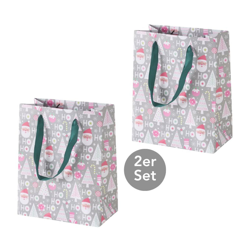 Geschenktüte Ornamente 2er Set grau