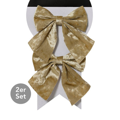 Schleife zum Aufhängen 2er Set goldfarben