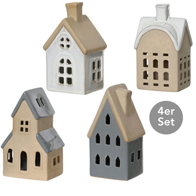 Porzellan-Häuser 4er Set groß