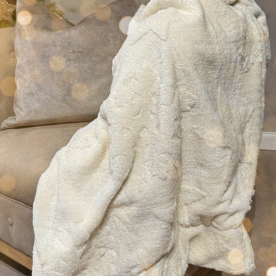 Kuscheldecke Sterne cremeweiß