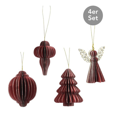Dekohänger 4er Set rot 6 cm