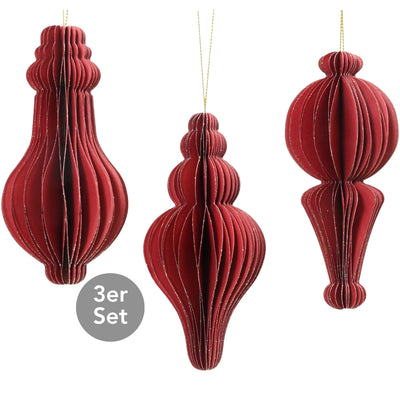 Dekohänger 3er Set rot 12 cm
