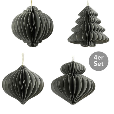 Dekohänger 4er Set graugrün 8 cm