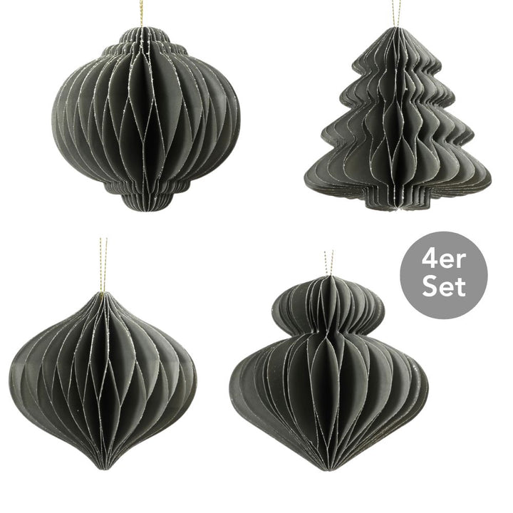 Dekohänger 4er Set graugrün 8 cm
