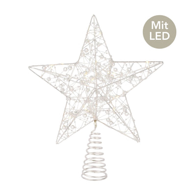 Micro LED Baumspitze Stern silberfarben