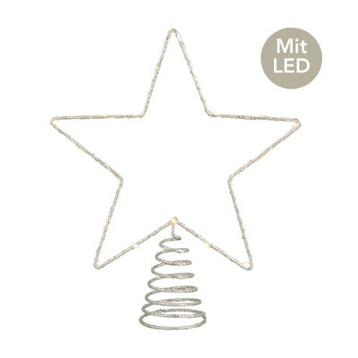 Micro LED Baumspitze Star silberfarben