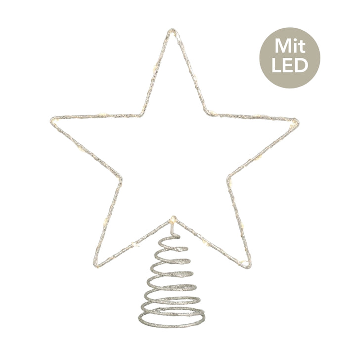 Micro LED Baumspitze Star silberfarben