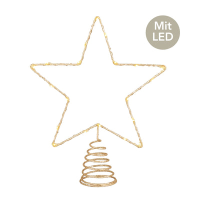 Micro LED Baumspitze Star goldfarben