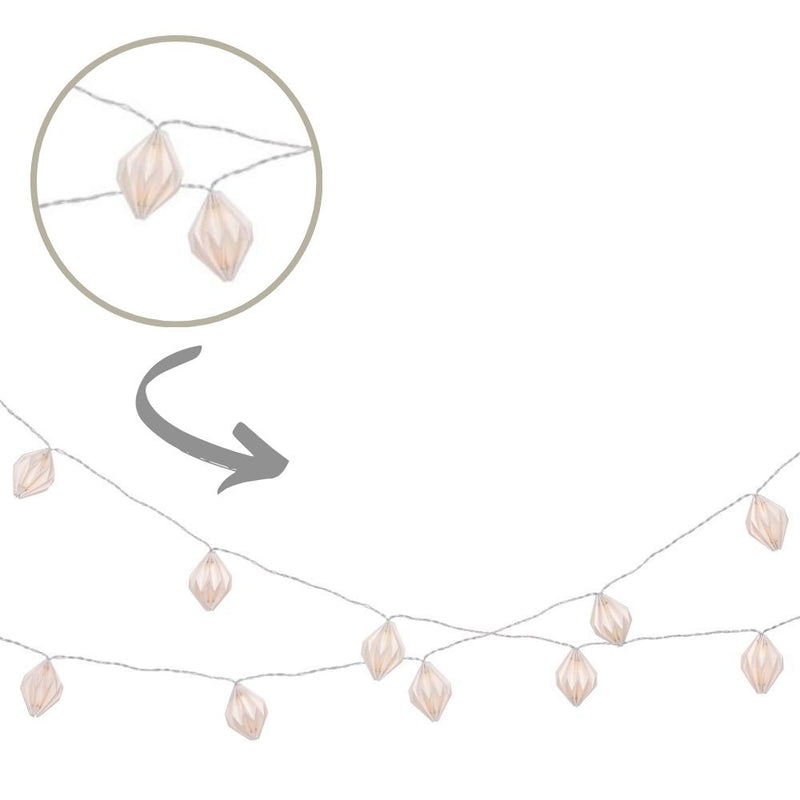 LED Papier Strang Diamant weiß