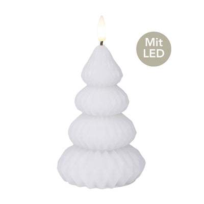 LED Kerze Tannenbaum H 13,5 cm weiß