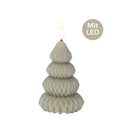 LED Kerze Tannenbaum H 10,5 cm grün