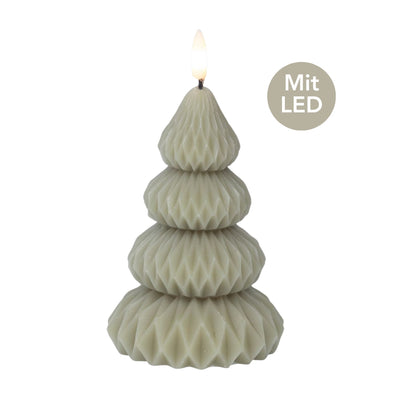 LED Kerze Tannenbaum H 13,5 cm grün