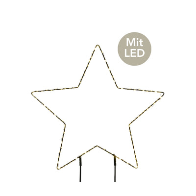 Micro LED Stabbeleuchtung Stern D 38 cm schwarz