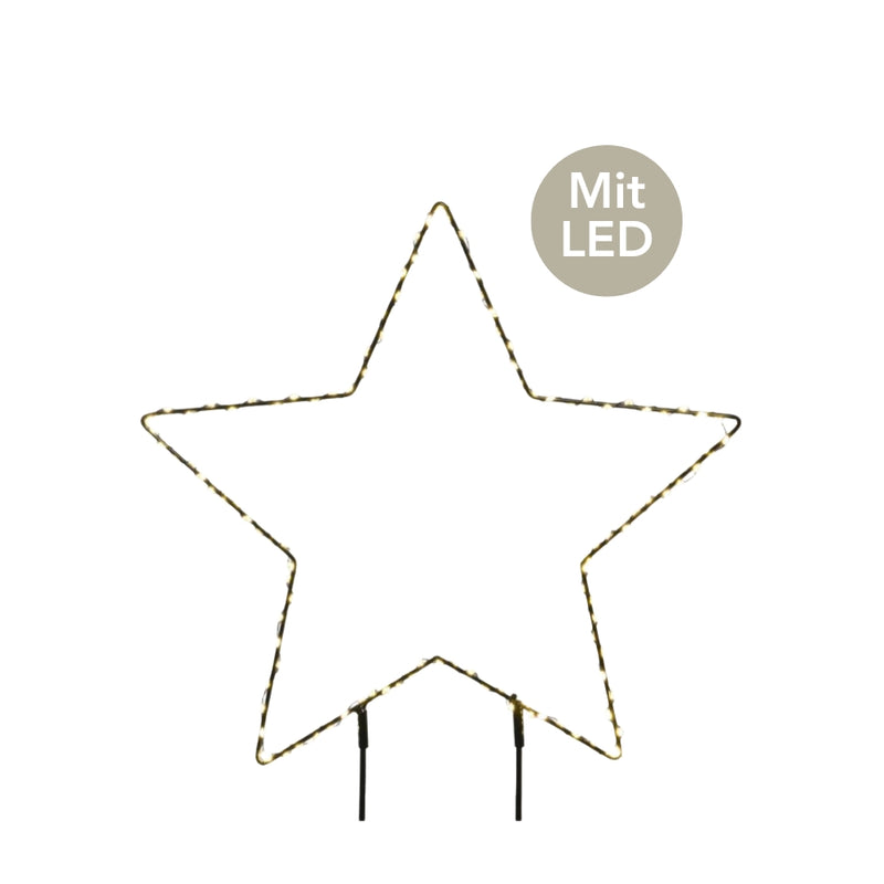 Micro LED Stabbeleuchtung Stern D 38 cm schwarz