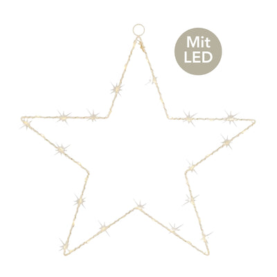 Micro LED Rahmen Stern D 58 cm weiß