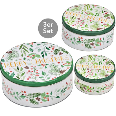 Vorratsdosen Weihnachten rund 3er Set