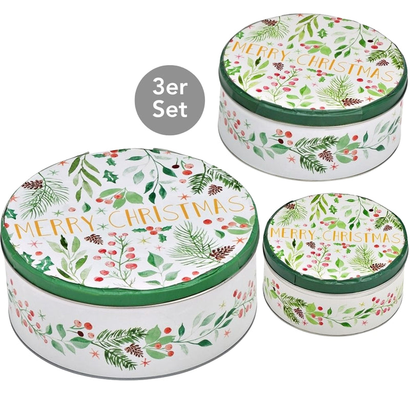 Vorratsdosen Weihnachten rund 3er Set