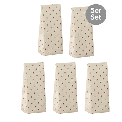 Ib Laursen Buntfalttüte Herzen 5er-Set taupe klein