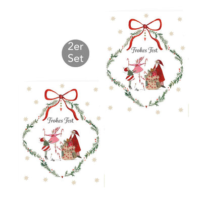 Geschenkkärtchen Frohes Fest Weihnachtswerkstatt 2er-Set
