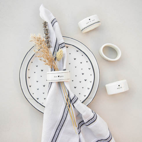 Bastion Collections Dessertteller Little Hearts Kante grau