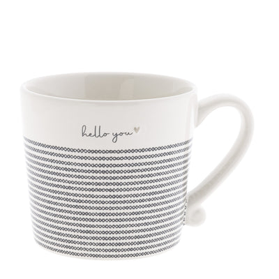 Bastion Collections Tasse Stripes Hello You Schwarz