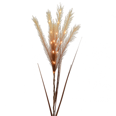 Micro LED Zweig Pampasgras gefächert mit Timer beige
