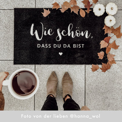 Eulenschnitt Fußmatte Wie schön schwarz