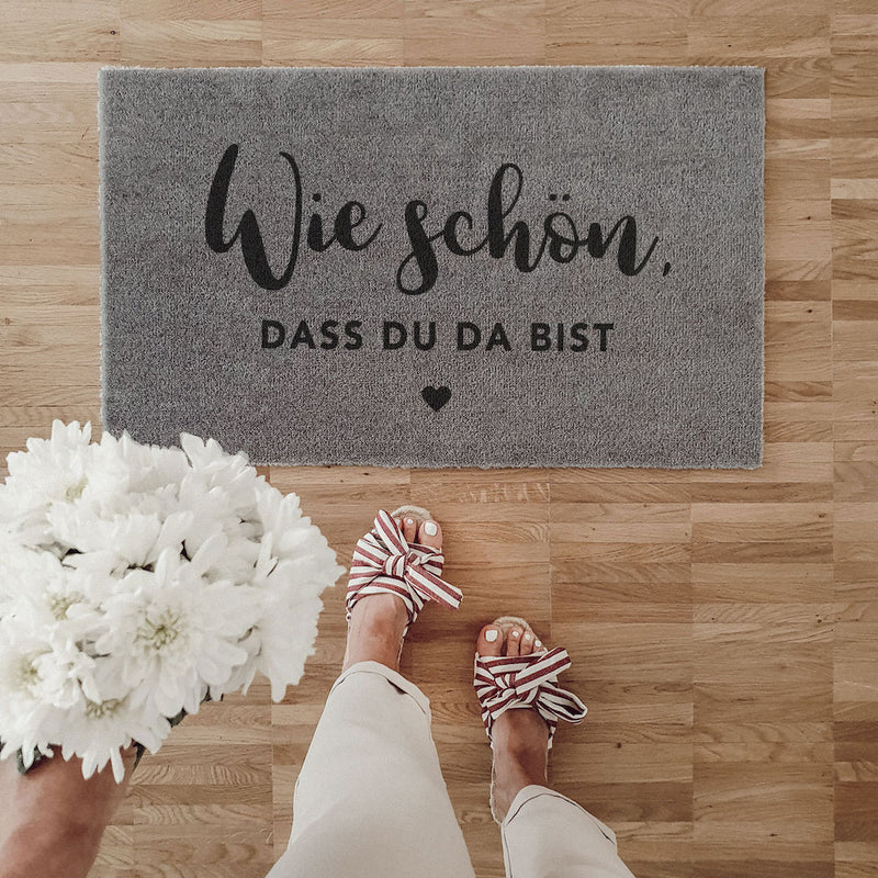 Eulenschnitt Fußmatte Wie schön grau