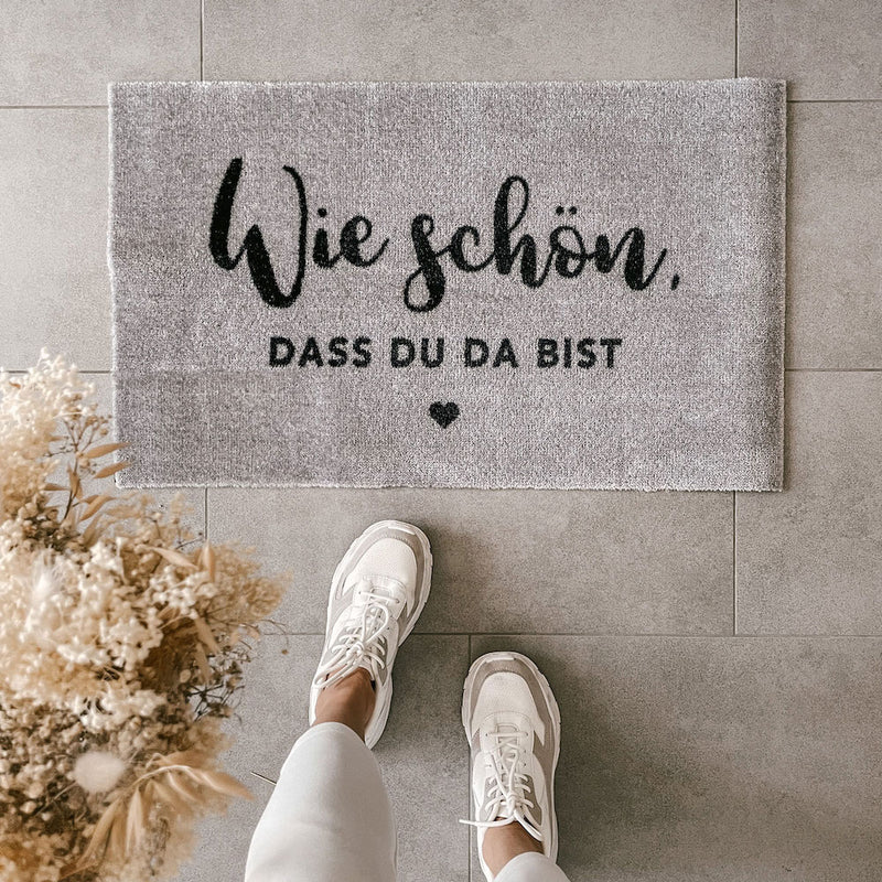 Eulenschnitt Fußmatte Wie schön grau