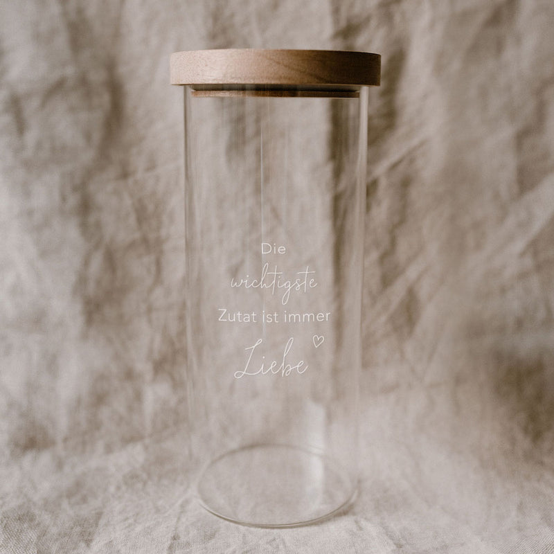 Eulenschnitt Vorratsglas Liebe 25 cm weiß
